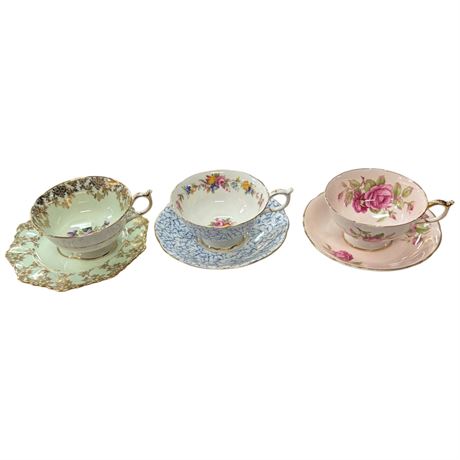 3 Paragon Cups & Saucers