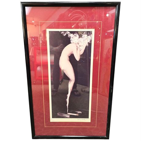 Vintage Framed Print "Illusion" Signed Louis Icart