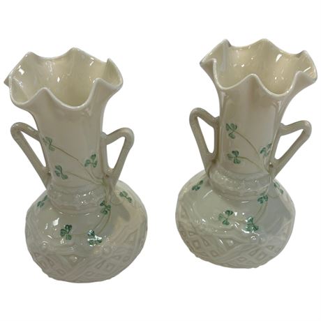 2 Assorted Pieces Of Vintage Belleek, Green Mark