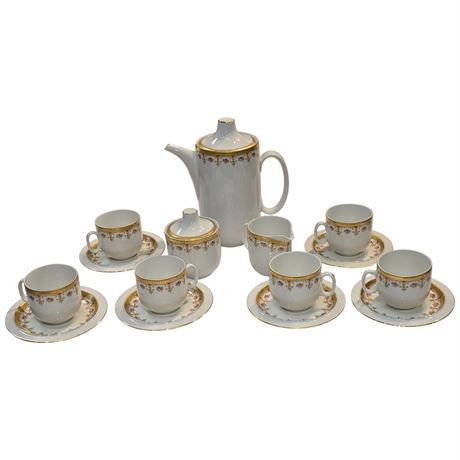 15 Piece Bone China Tea Set By Scherzer, Bavaria, Germany