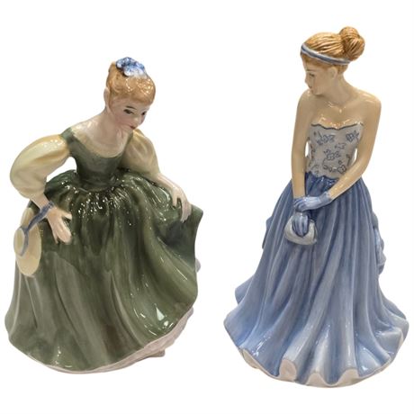 2 Vintage Royal Doulton Figurines "Kate" & "Fair Maiden"