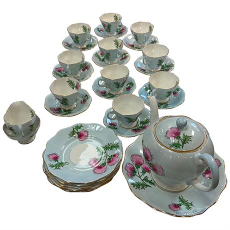Approx 37 Pieces Of Foley Tea Set "Glengarry Thistle"