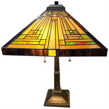 Vintage Tiffany Style Lamp Working