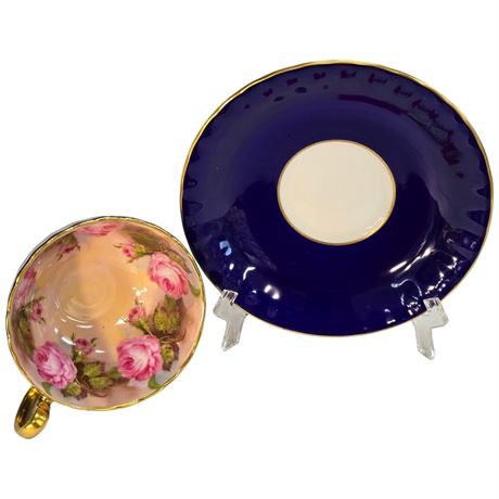 Vintage Aynsley "Cabbage Rose" Tea Cup & Saucer