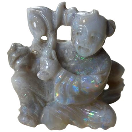 19Th Century Chinese Carved Australian Fire Opal
