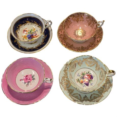4 Paragon Cups And Saucers