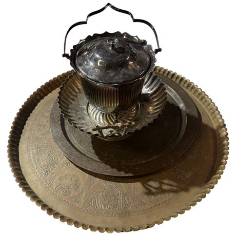 Assorted Silver Plate & Brass