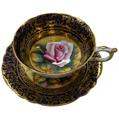 Vintage Paragon "Floating Rose" Tea Cup & Saucer