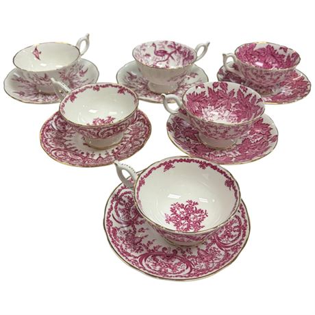 6 Vintage Coalport Cups & Saucers