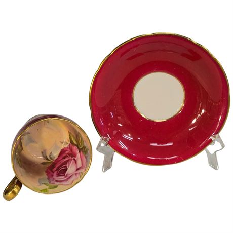 Vintage Aynsley "Cabbage Rose" Tea Cup & Saucer