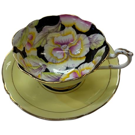 Vintage Double Stamped Paragon "Pansy" Tea Cup & Saucer