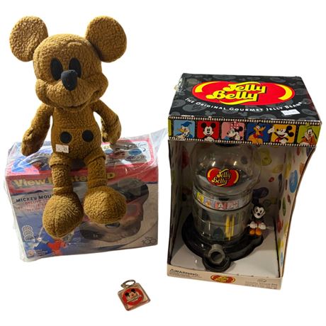 Mickey Mouse Collectibles, Doll, Jelly Belly Dispenser, View Master, Etc.