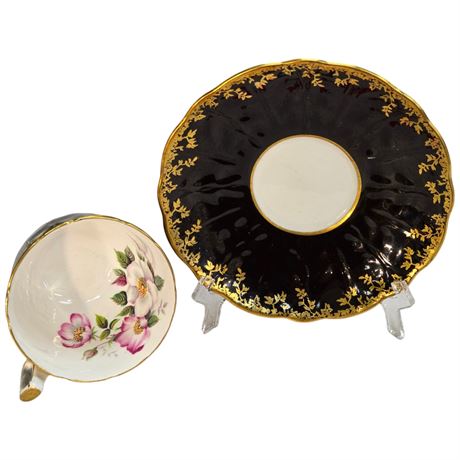 Vintage Aynsley "Wild Rose" Tea Cup & Saucer