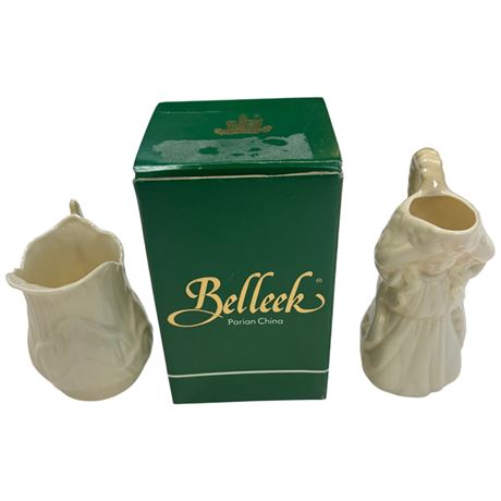 2 Assorted Pieces Of Vintage Belleek, Orange Mark