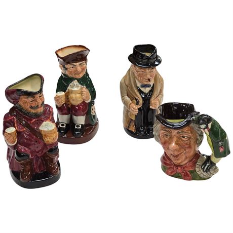 4 Vintage Royal Doulton Toby Mugs