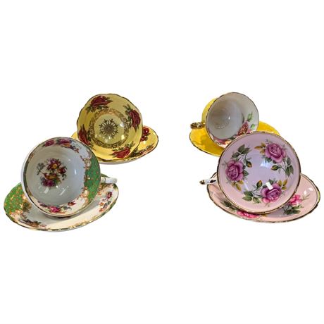 4 Paragon Cups And Saucers