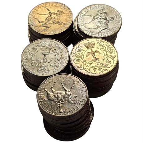 Approx 50, British 1977 Elizabeth Ii Commemorative Coins
