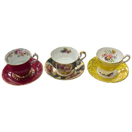 3 Paragon Cups & Saucers