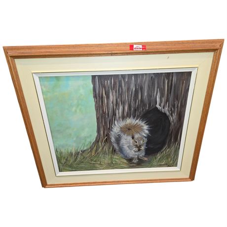 Framed Oil On Canvas "The Nutter" Signed Berny
