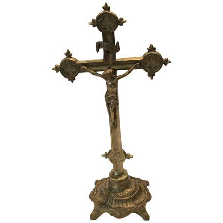 Vintage Brass Crucifixion Of Christ