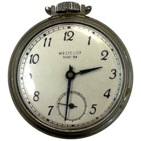 Vintage Westclox Pocket Ben Pocket Watch, Made In Canada