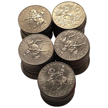 Approx 50, British 1977 Elizabeth II Commemorative Coins