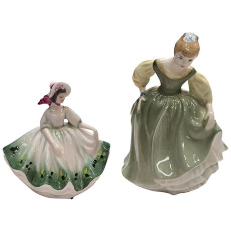 2 Vintage Royal Doulton Figurines "Sunday  Best" & "Fair Maiden"
