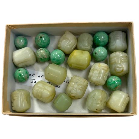 Old Chinese Carved Jade Beads