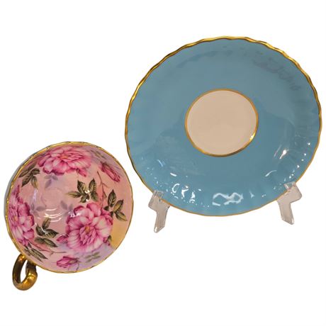 Vintage Aynsley "Pink Cabbage Rose" Tea Cup & Saucer