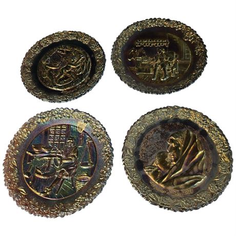 4 Fenton Early Carnival Glass Plates