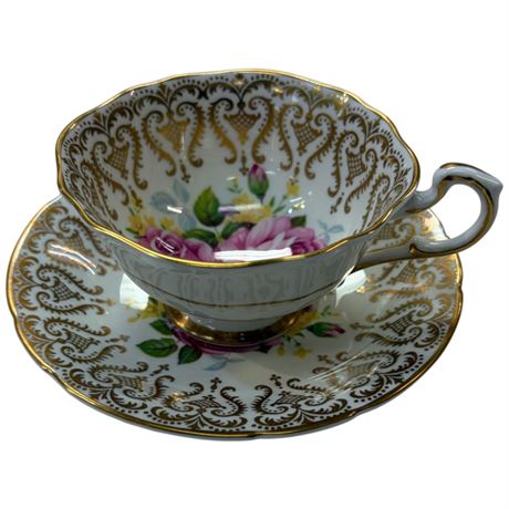 Vintage Paragon "Cabbage Rose" Tea Cup & Saucer