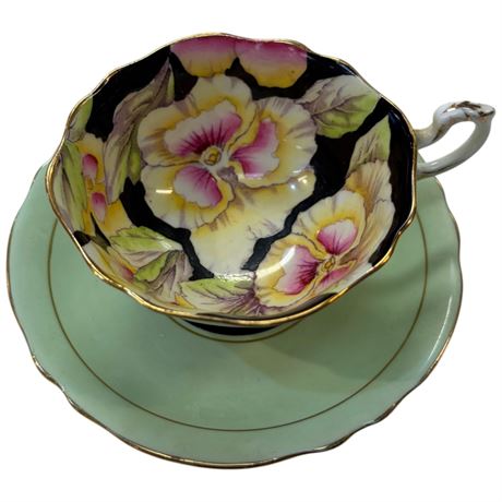 Vintage Double Stamped Paragon "Pansy" Tea Cup & Saucer