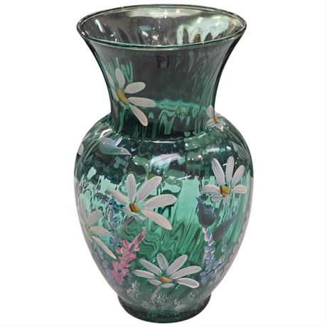 Early Hand Painted Art Glass Vase