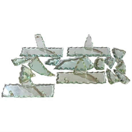 Large Assortment Of "Jagged" Glass Plate Displays
