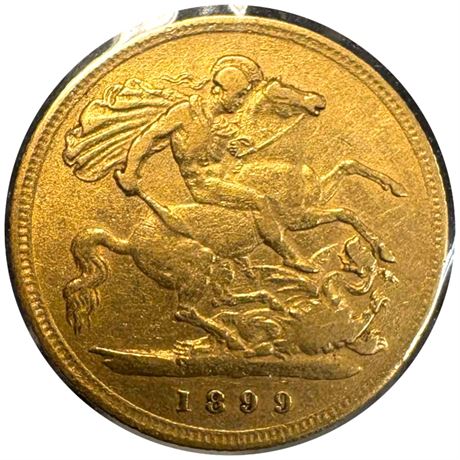 1899 Australia Victoria Half Sovereign Gold Coin