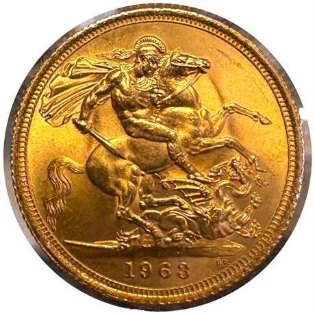 1963 Great Britain Sovereign Gold Coin