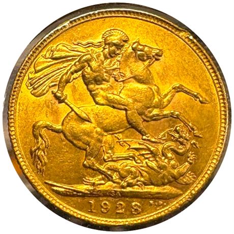 1928 South Africa Sovereign Gold Coin