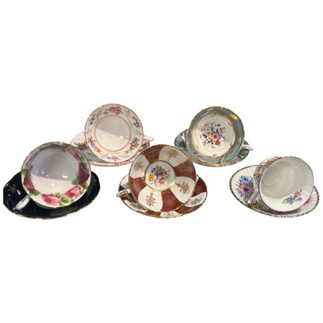 10 Assorted Tea Cups & Saucers, Royal Albert, Paragon, Etc..