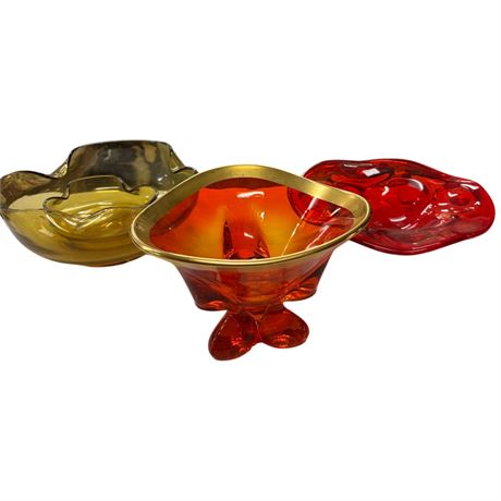 3 Art Glass Bowls