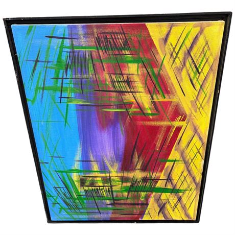 Framed Abstract Painting On Canvas