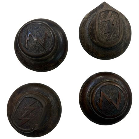 4 Rare Vintage Wooden Zenith Radio Knobs