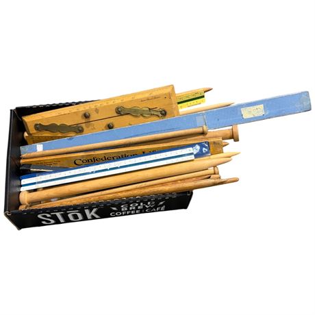 Assorted Vintage Rulers & Yard Pegs