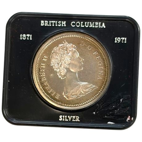 1871-1971 British Columbia Silver Dollar In Case