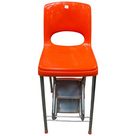 Vintage Nortex Orange Step Chair
