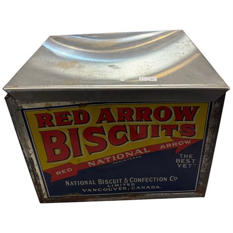 Vintage Red Arrows Biscuit Vancouver Canada Tin