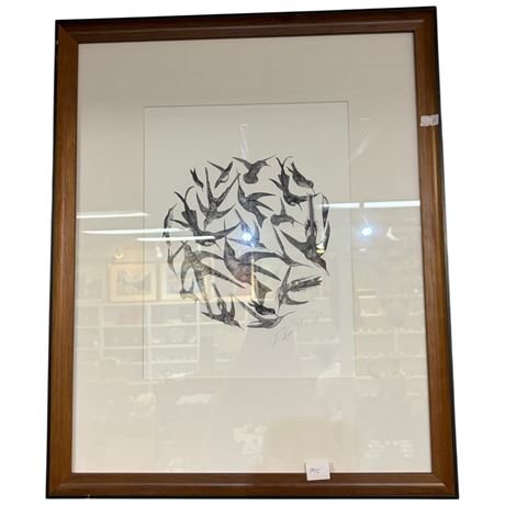 Framed Print Of Birds Signed By Dawsen 2013
