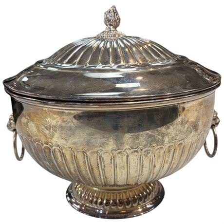Vintage Whitby Plate Punch Bowl With Lion Head Handles