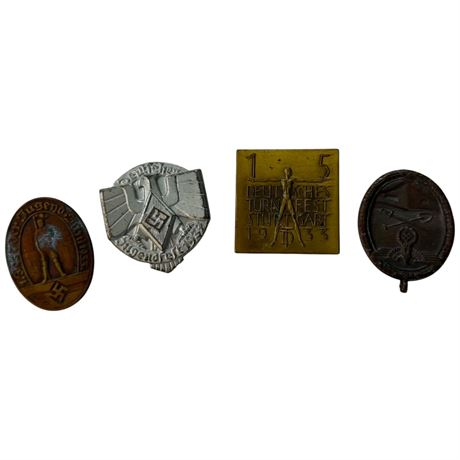 4 Original Ww2 German Pin Medals