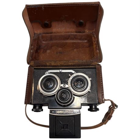 Vintage Russian Cnythnk 3 Lens Camera, In Original Case