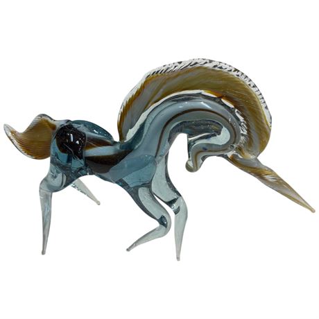 Vintage Hand Blown Art Glass Unicorn